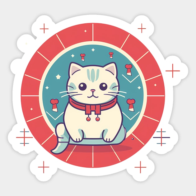 Scottish Fold Cat Xmas Ornament, Love Cats Sticker by logiamerch